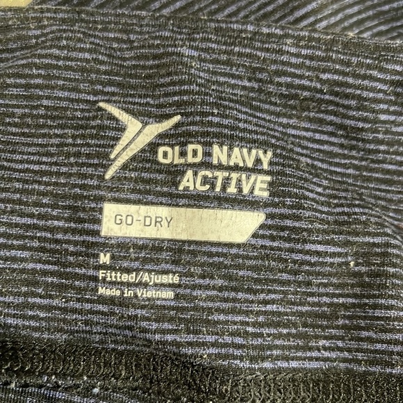 Old Navy Active Go-Dry Micro Striped Leggings Lost at Sea Blue Black Mid Rise M - Picture 7 of 11